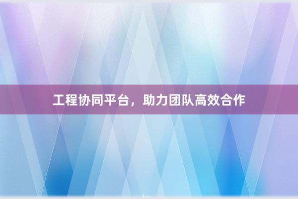 工程协同平台，助力团队高效合作