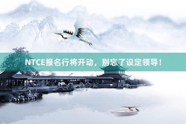 NTCE报名行将开动，别忘了设定领导！